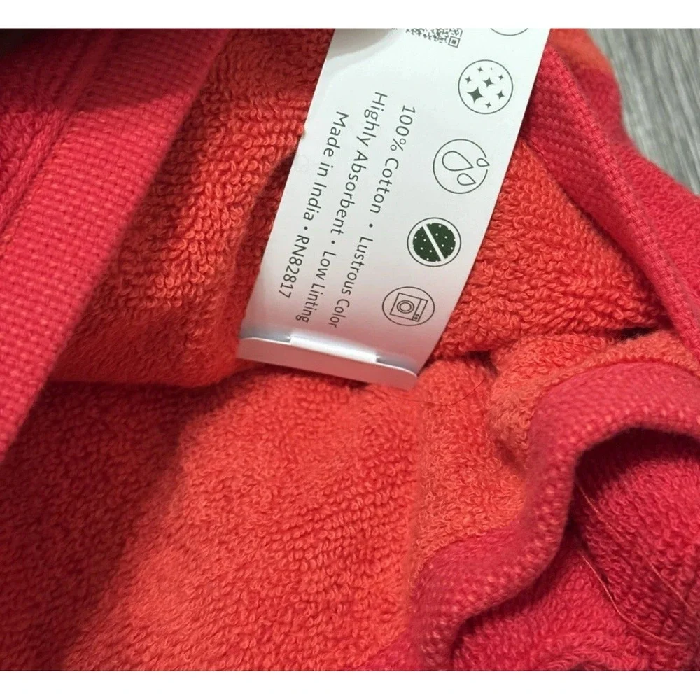 Lacoste Big Crocodile Logo Bath Towels Red 100%‎ Cotton 30